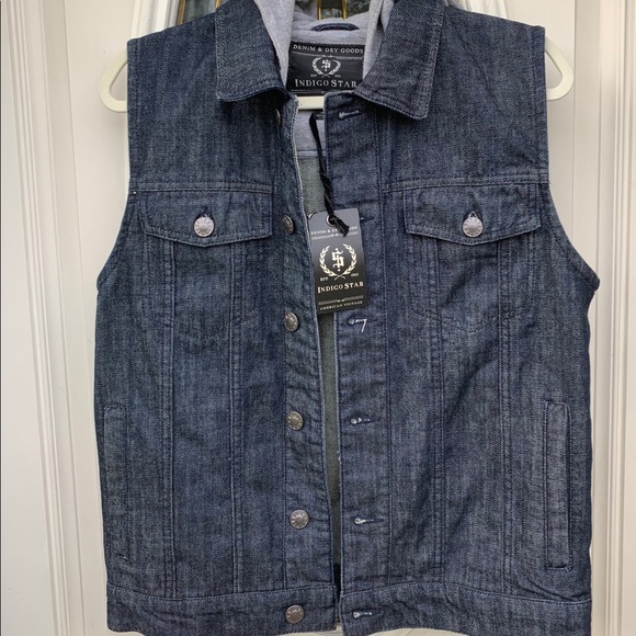 Indigo Star Other - Denim / Jean Hooded Vest